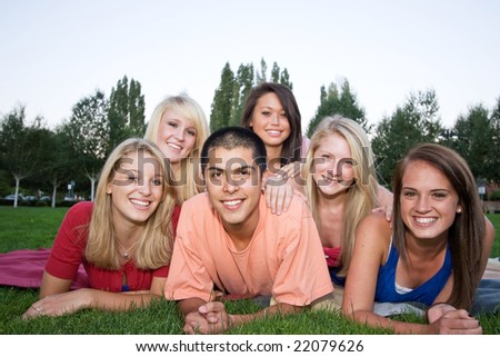 Group Five Laughing High School Girls Stock Photo 22476 photo