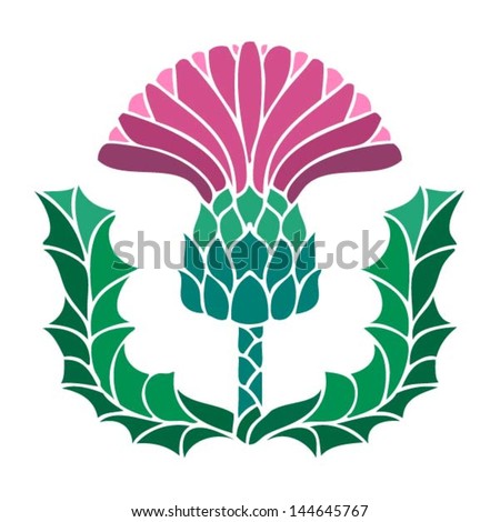 Thistle Floral Emblem Scotland Vector Illustration Stock Vector ...