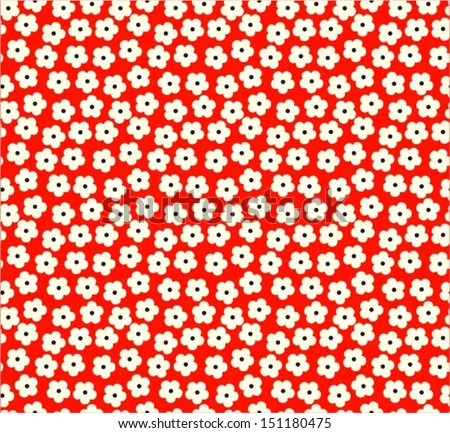Cherry blossom / Sakura seamless pattern, red background, vector