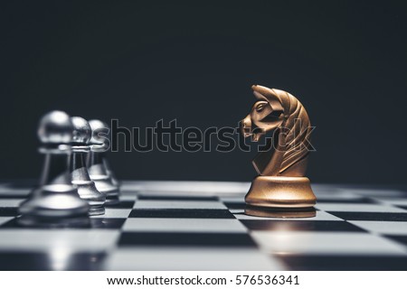 Shot of a chess board silver horse moving.