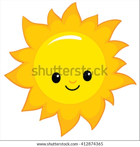 Cartoon Smiling Sun Moon Clouds Vector Stock Vector 412874344 ...