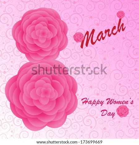 Happy Women's Day background on the pink phone