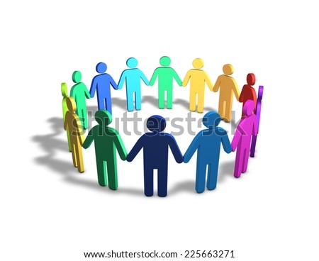 Many Different Colored People Form Circle Stock Illustration 133623161 ...