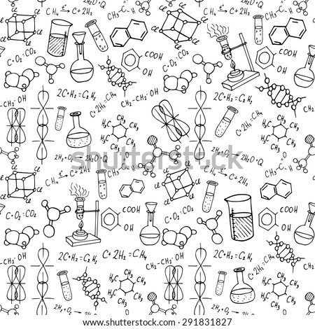 Chemistry Hand Drawn Doodles Background Science Stock Vector 291831827 ...