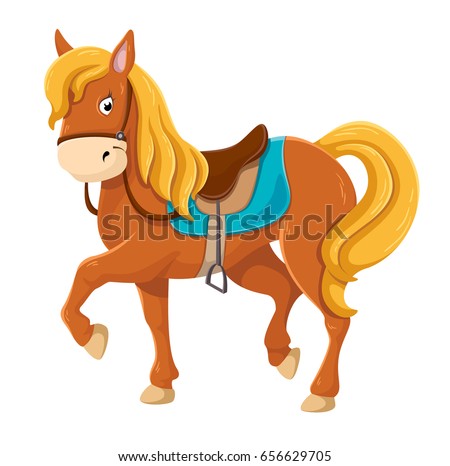 Cute Little Boy Riding On Horse Stock Vector 54304942 - Shutterstock