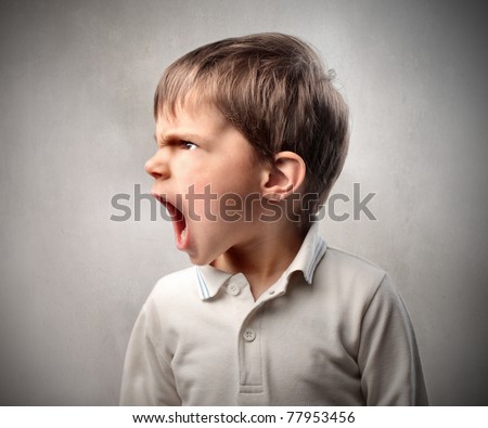 Angry child screaming