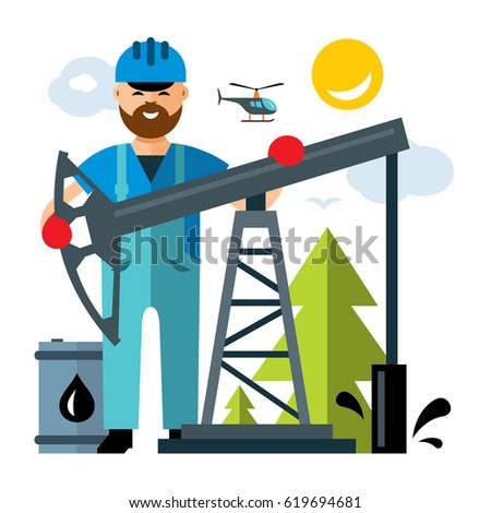 Oilman Gasman Oil Gas Industry Worker Stock Vector 315847040 - Shutterstock