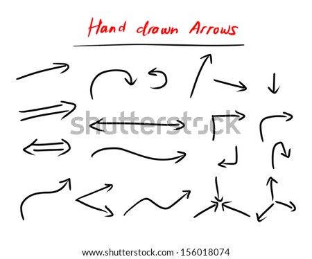hand drawn arrows set isolated on stock vector royalty free