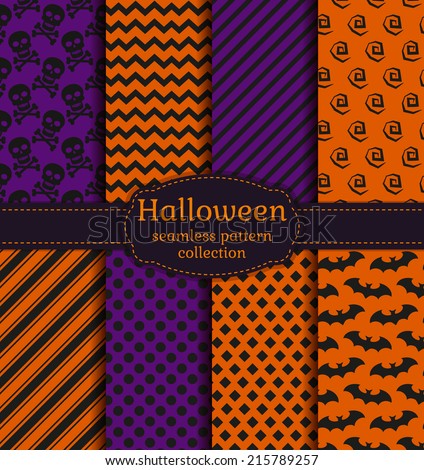 set of halloween backgrounds collection of seamless patterns in the traditional holiday colors vector - Color Of Halloween set of halloween backgrounds collection of seamless patterns in the traditional holiday colors vector - Color Of Halloween