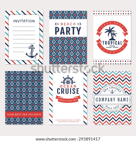 set nautical marine banners flyers card stock vector hd royalty marine flyers