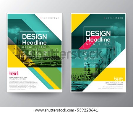 Green diagonal line Brochure annual report cover Flyer Poster design Layout vector template in A4 size
