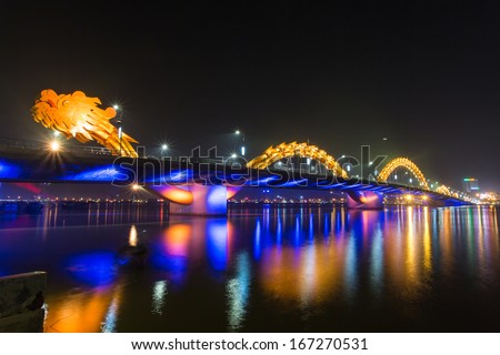 Dragon River Bridge ( Rong Bridge) in Da Nang, Vietnam