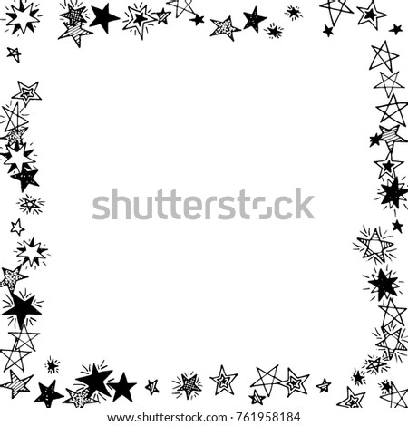 Frame Stars Black White Starry Background Stock Vector 761958184 ...