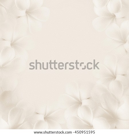 frangipani (plumeria) , sweet flowers in soft color and blur style on mulberry paper texture for background