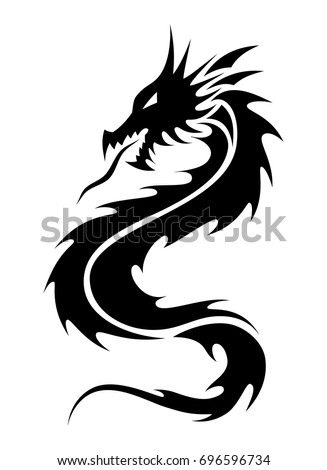 Dragon Tribal Tattoo Stock Vector 696596734 - Shutterstock