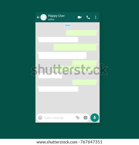 Download Mockup Mobile Messenger Inspired By Whatsapp Vectores En Stock 767647351 - Shutterstock