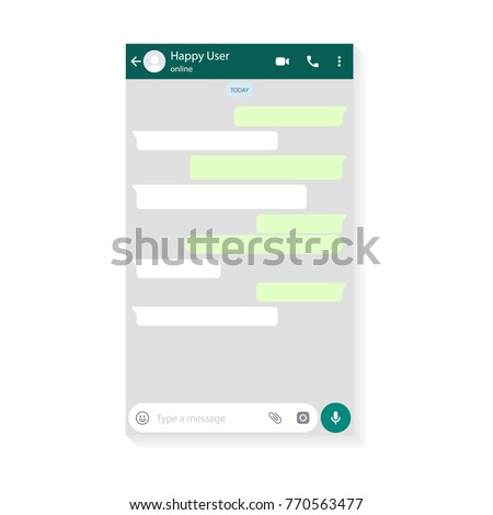 Download Mockup Mobile Messenger Inspired By Whatsapp Stock Vector 770563477 - Shutterstock