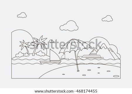 Download Cute Cartoon Meadow Mountain Bunny River Stock Vector ...