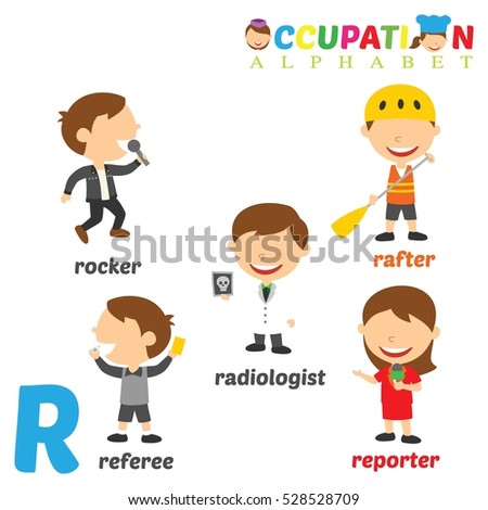 Vector Illustration Alphabet Occupation R Letter Stock Vector 528528709 ...