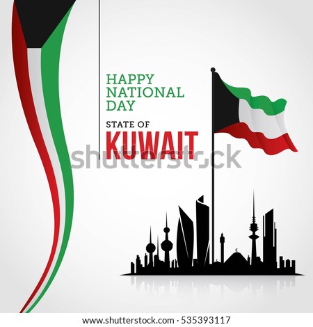 Kuwait National Day Celebration Vector Illustration Stock Vector ...