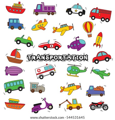 Vector Transportation Theme Car Vehicle Truck Stock Vector 76944043 ...