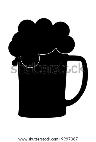 Beer Glass Silhouette Stock Vector 9997087 - Shutterstock