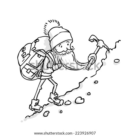 Download Climber Huge Backpack Climbing Mountain Cartoon Stock Vector 223926907 - Shutterstock