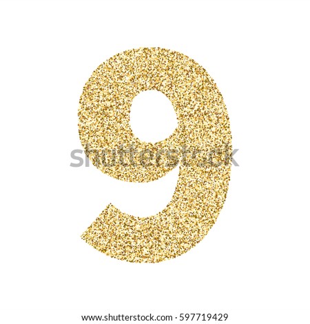 stock vector gold glitter alphabet number ideal for wedding invitations posters greeting cards banners 597719429