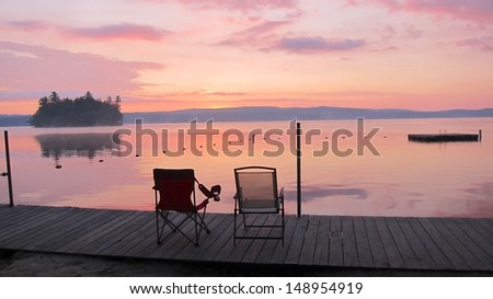 Adirondack Chairs Florida Beach Sunset Stock Photo 650633 