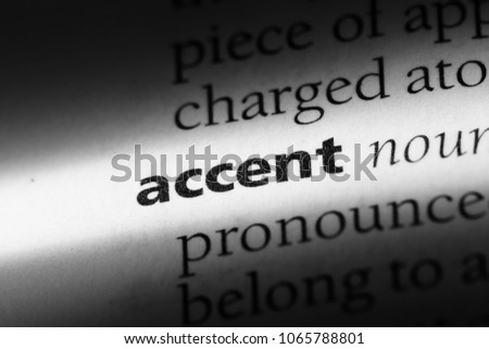 accent word in a dictionary. accent concept.