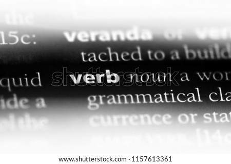 verb word in a dictionary. verb concept.