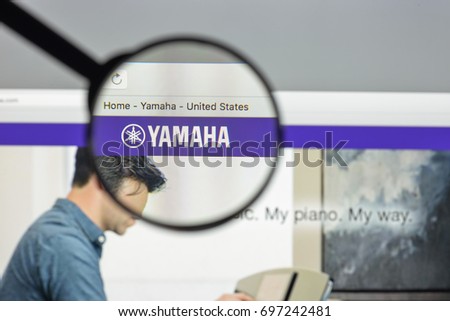 Milan, Italy - August 10, 2017: Yamaha website homepage. Yamaha logo visible.
