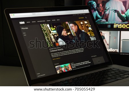 Milan, Italy - August 10, 2017: hbo.com website homepage. It is an American premium cable and satellite television network. hbo logo visible.