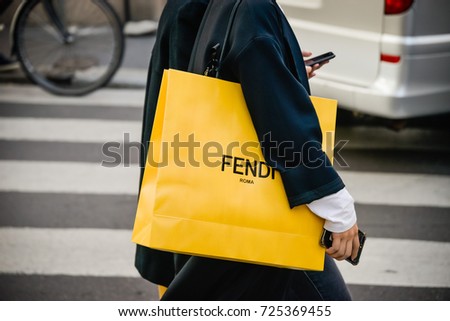 Milan, Italy - September 24, 2017: Fendi store in Milan. Fashion week Fendi shopping