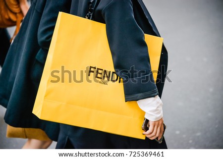Milan, Italy - September 24, 2017: Fendi store in Milan. Fashion week Fendi shopping