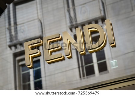 Milan, Italy - September 24, 2017: Fendi store in Milan. Fashion week Fendi shopping