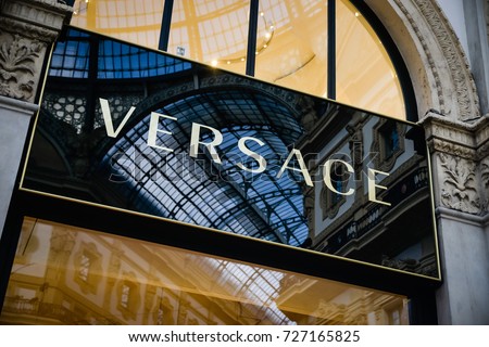 Milan, Italy - September 24, 2017: Versace store in Milan. Fashion week Versace shopping