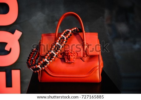 Milan, Italy - September 24, 2017: Versace bag in a store in Milan