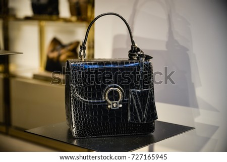 Milan, Italy - September 24, 2017: Versace store in Milan. Fashion week Versace shopping