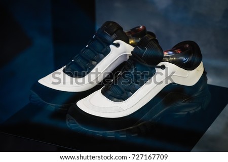 Milan, Italy - September 24, 2017: Versace shoe in a store in Milan