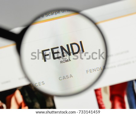 Milan, Italy - August 10, 2017: Fendi logo on the website homepage.