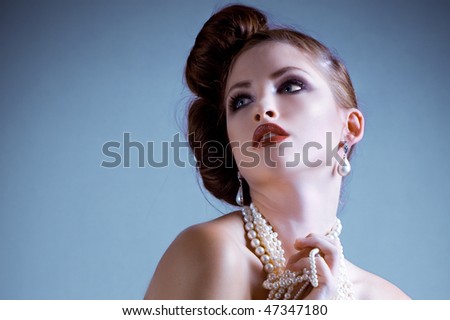 Attractive Young Woman Squating Seductive Pose Stock Photo 47347234 ...