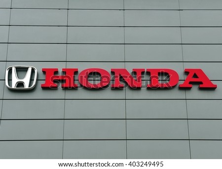 YAROSLAVL, RUSSIA - APRIL 9, 2016: Logotype of Honda corporation on April 9, 2016. Honda is the japanese automotive manufacturer.