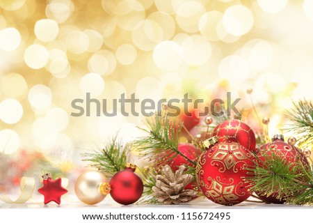 Christmas decoration on abstract background