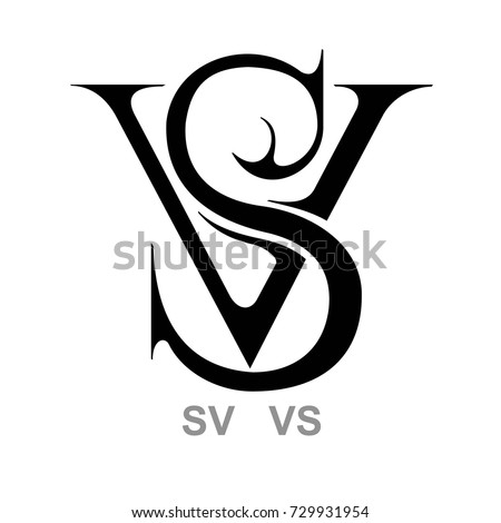 Download Monogram Vs Sv Stock Vector 729931954 - Shutterstock
