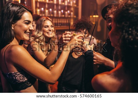 Group Friends Having Drinks Night Club Stock Photo 580144114 - Shutterstock