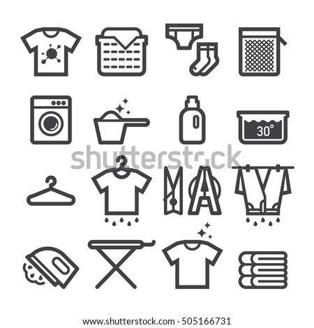 shirt t vector wash Stock Laundry 505166731  Shutterstock Vector  Icons