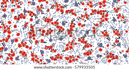 Elegant gentle trendy pattern in small-scale flower. Millefleurs. Liberty style. Floral seamless background for textile, fabric, covers, manufacturing, wallpapers, print, gift wrap and scrapbooking.