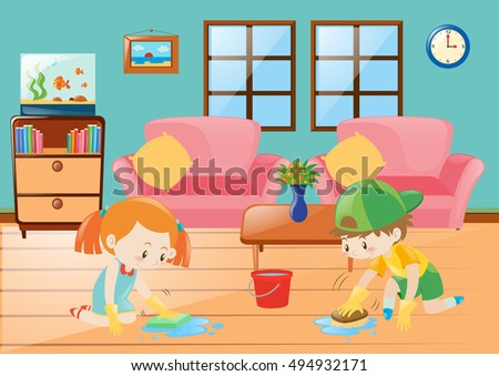 Boy Room Big Window Suffused Light Stock Vector 307102676 - Shutterstock