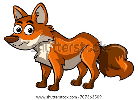 Cute Cartoon Fox Vector Illustration Simple Stock Vector 97702796 ...